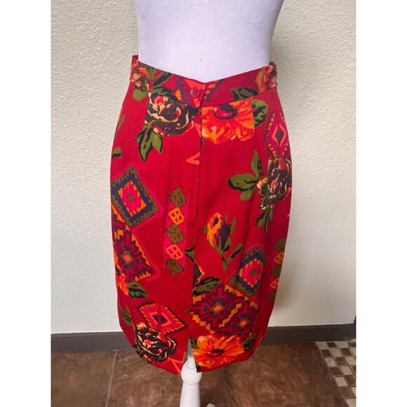 Vintage Designer Emanuel Ungaro Paris Red Floral Suit Set - Picture 8 of 10